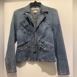 Tommy Hilfiger Women's Fitted Blue Denim Blazer Jacket